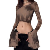 Gothic Punk Aesthetic Mesh Crop Top